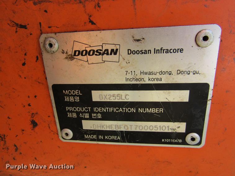 image for item DE5896 2008 Doosan DX255LC excavator