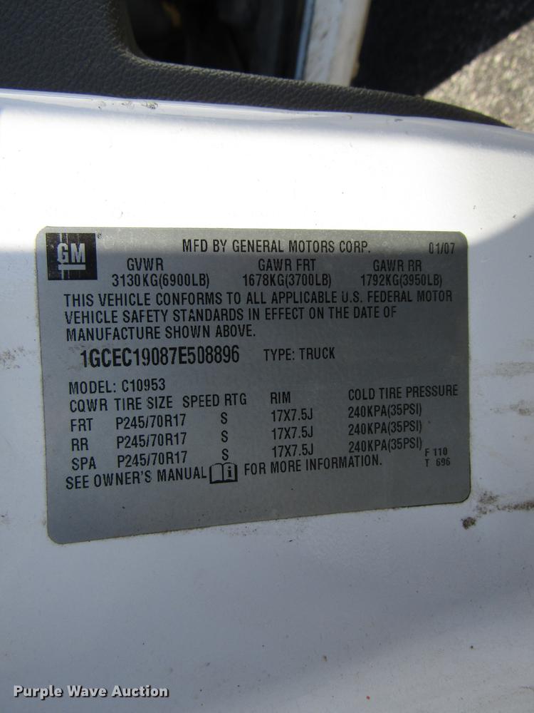 image for item DE5907 2007 Chevrolet Silverado 1500 Ext. Cab pickup truck