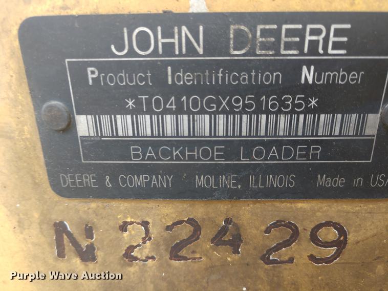 image for item DE6547 2005 John Deere 410G backhoe