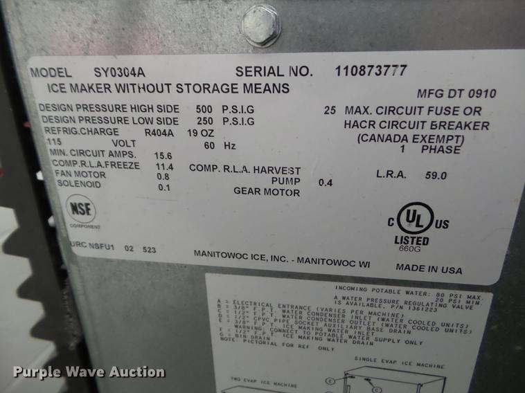 image for item DZ9483 Manitowoc SY0304A ice maker