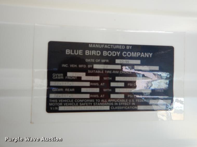 image for item EW9599 2000 Chevrolet Blue Bird school bus