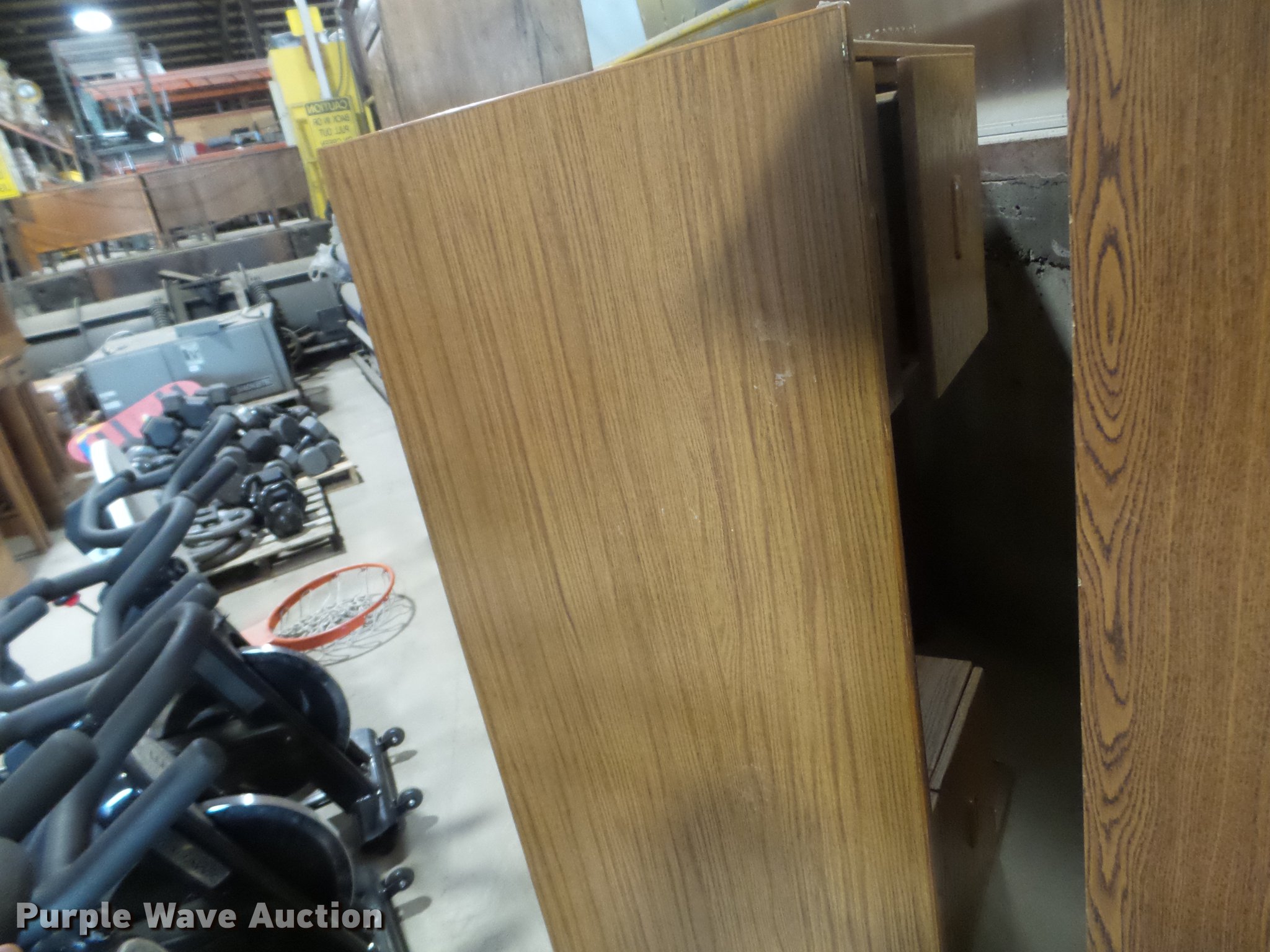 (3) wood desks in Des Moines, IA Item DX9584 sold Purple Wave