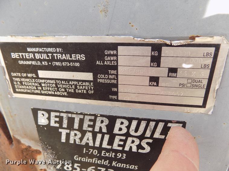 image for item DB4771 2009 Better Built hay bale trailer