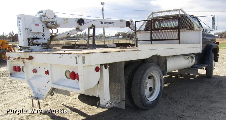 image for item DB4885 1977 GMC 6000 flatbed truck with crane