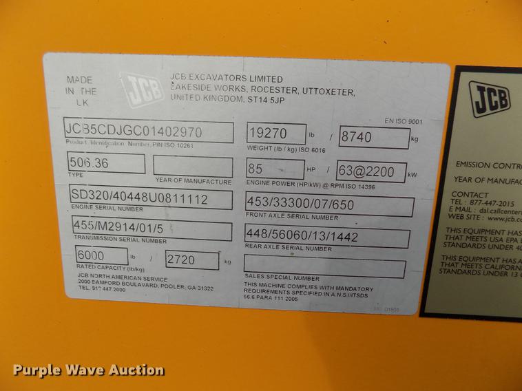 image for item DY9126 2012 JCB 506-36 telehandler