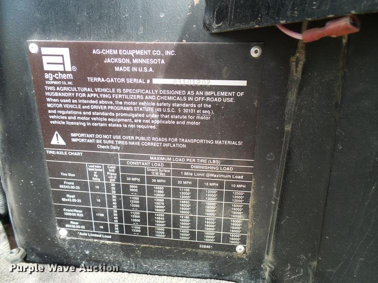 image for item DD5973 2002 Ag-Chem TerraGator 8103 applicator