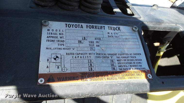 image for item FQ9313 Toyota 7FGCU55 forklift