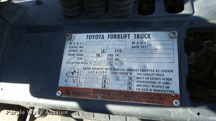 image for item FQ9313 Toyota 7FGCU55 forklift