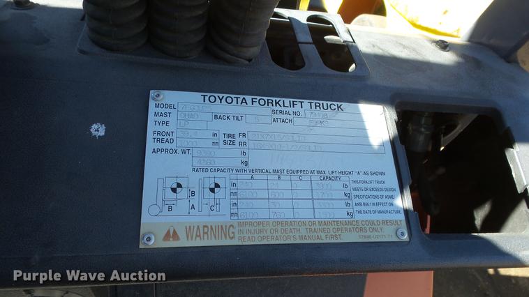 image for item FQ9314 Toyota 7FGCU25 forklift