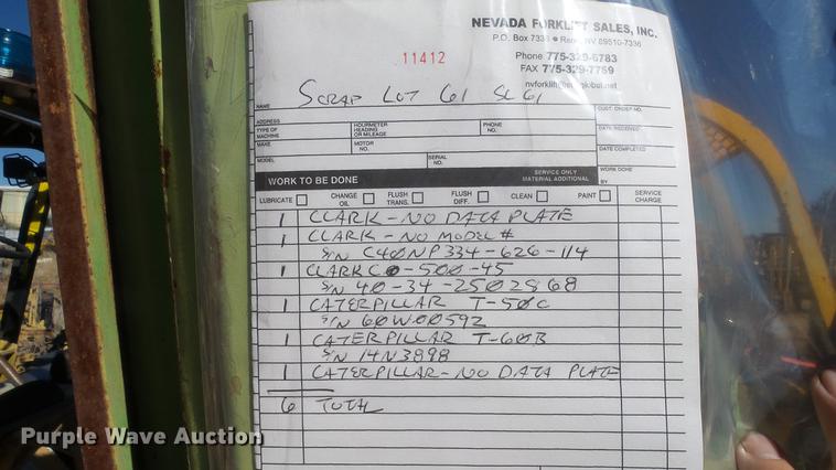 image for item FS9774 (6) salvage forklifts