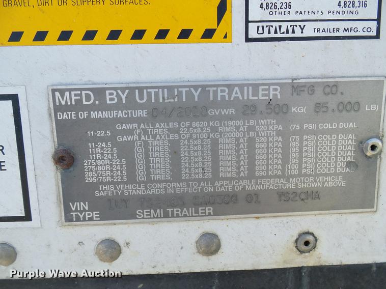 image for item DB2034 2011 Utility TS2CHA side curtain dry van trailer