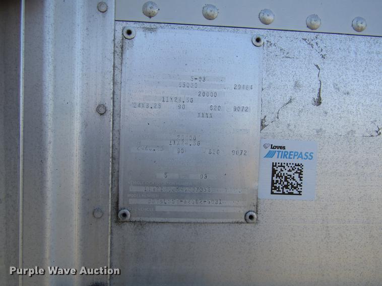 image for item DB4757 2004 Corn Husker 800 double hopper bottom grain trailer