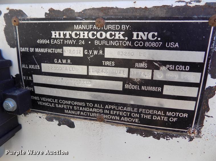 image for item DB9040 2012 Hitchcock APL36 live bottom silage trailer