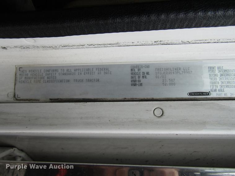 image for item DD3786 2003 Freightliner Coronado semi truck