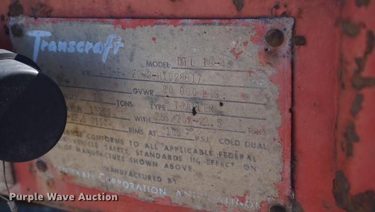 image for item DD6656 1987 Transcraft DTL19-48 drop deck equipment trailer