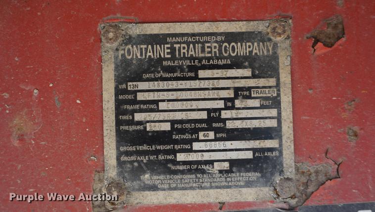 image for item DD6657 1997 Fontaine LFTW-5-10048WSAWE flatbed trailer