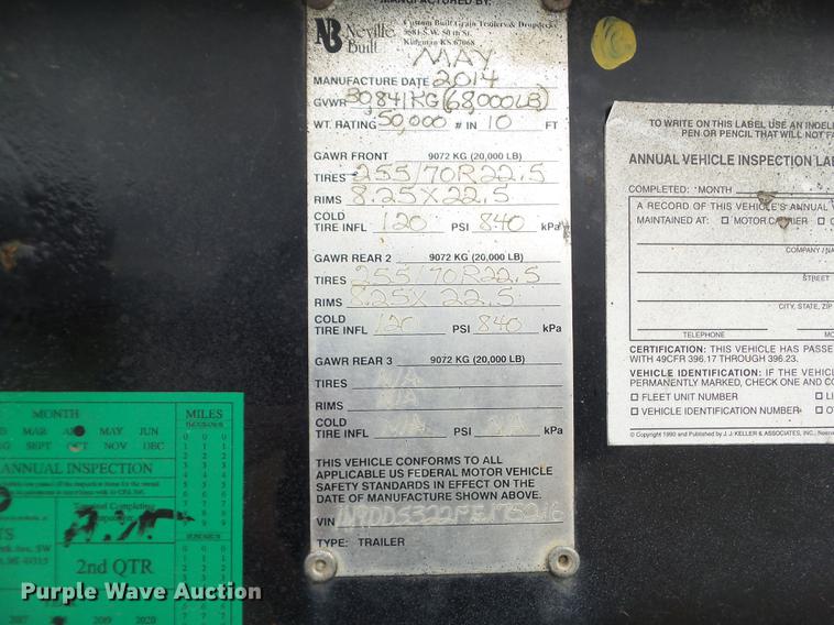 image for item L5715 2015 Neville drop deck equipment trailer