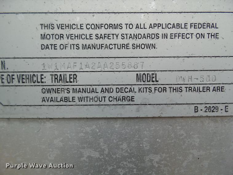 image for item L5716 2010 Wilson DWH-500 double hopper bottom grain trailer