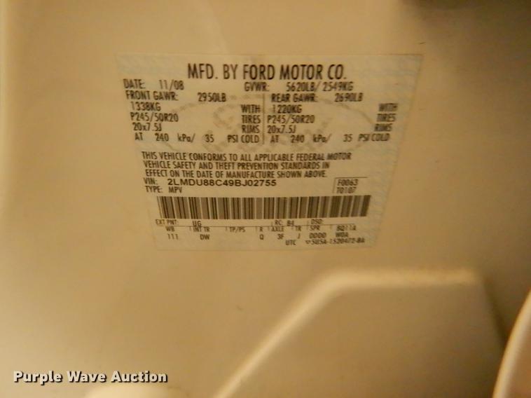 image for item DD8965 2009 Lincoln MKX SUV