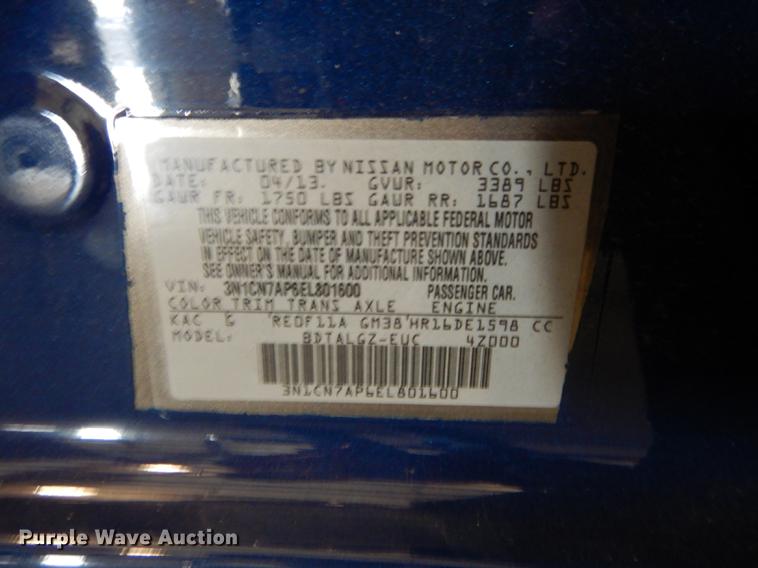 image for item DE1670 2014 Nissan Versa SL