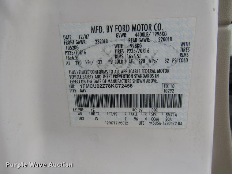 image for item DB2040 2008 Ford Escape SUV