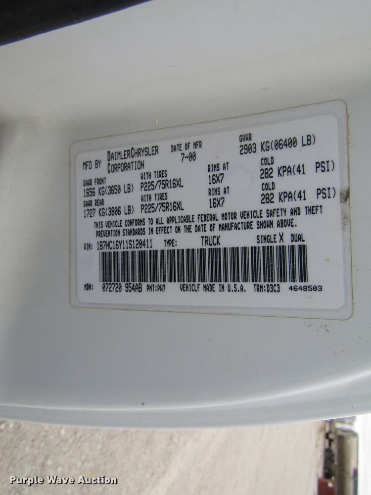 image for item DB2044 2001 Dodge Ram 1500 pickup truck