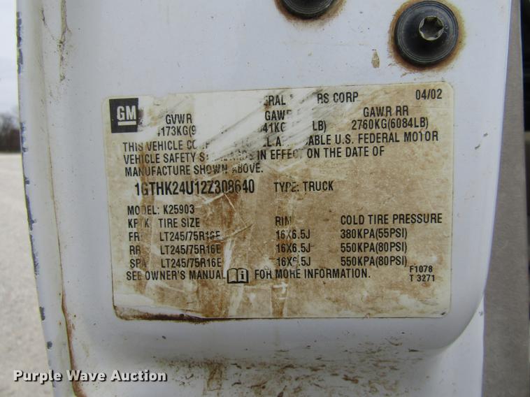 image for item DB2050 2002 GMC Sierra 2500HD pickup truck