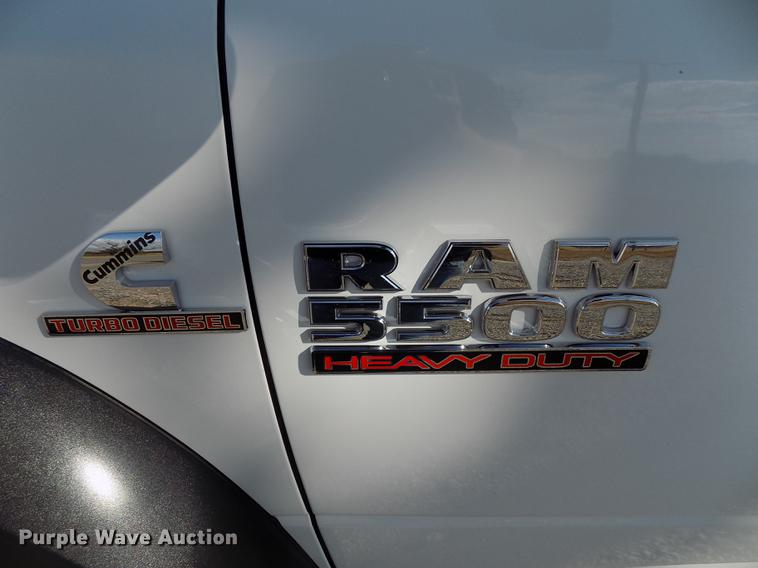 image for item DD3526 2017 Dodge Ram 5500 Crew Cab flatbed truck