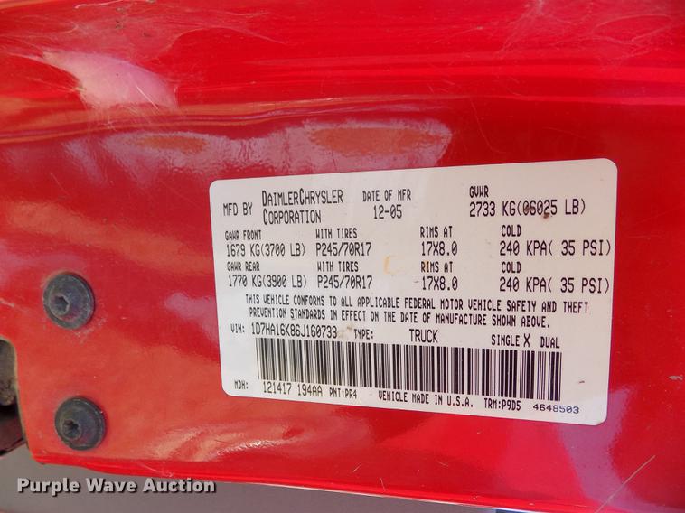 image for item DD5375 2006 Dodge Ram 1500 pickup truck