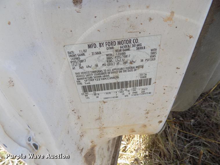 image for item DD5376 2008 Ford F150 pickup truck