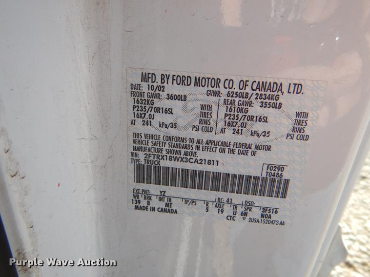 image for item DD8935 2003 Ford F150 XLT SuperCab pickup truck