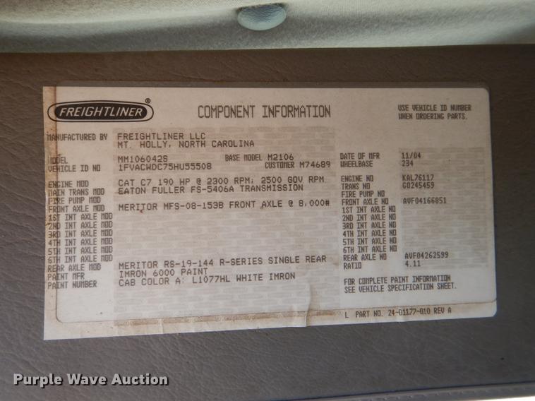 image for item DD8937 2005 Freightliner Business Class M2 grain truck