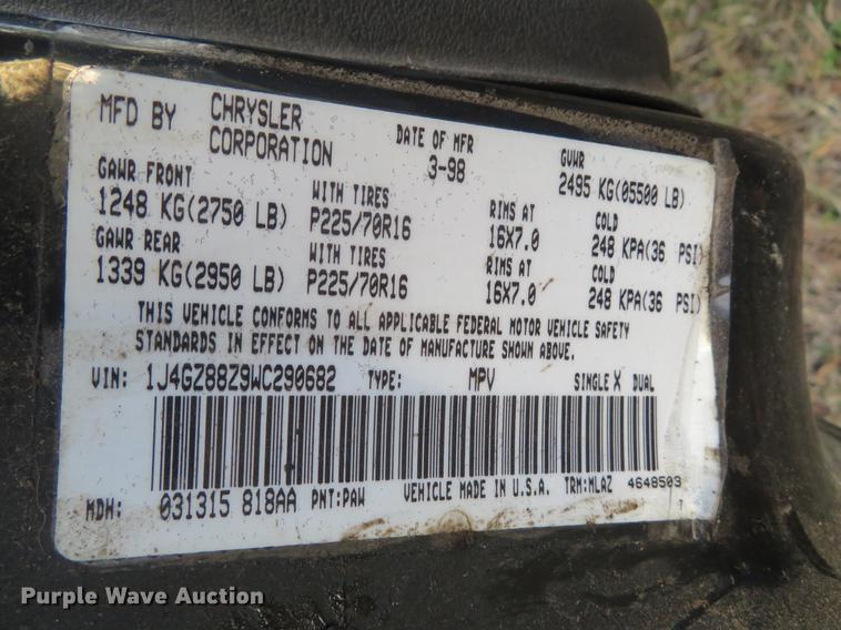 image for item DE6541 1998 Jeep Grand Cherokee SUV