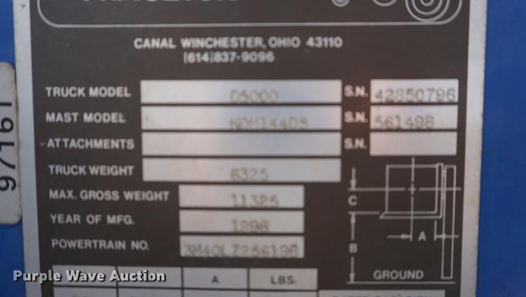 image for item DF1522 1996 Teledyne Princeton D5000 piggyback forklift