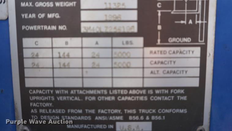 image for item DF1522 1996 Teledyne Princeton D5000 piggyback forklift