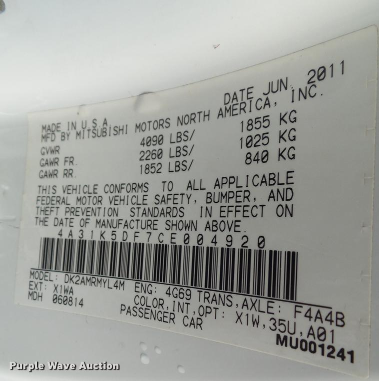 image for item EM9000 2012 Mitsubishi Eclipse GS Sport