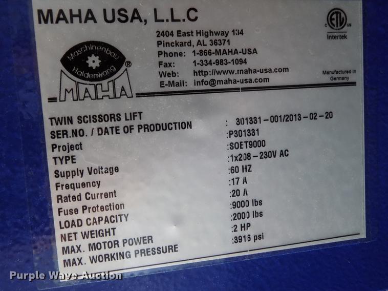 image for item FE9254 Hofmann 9K Variolift Dual Scissor XL vehicle lift