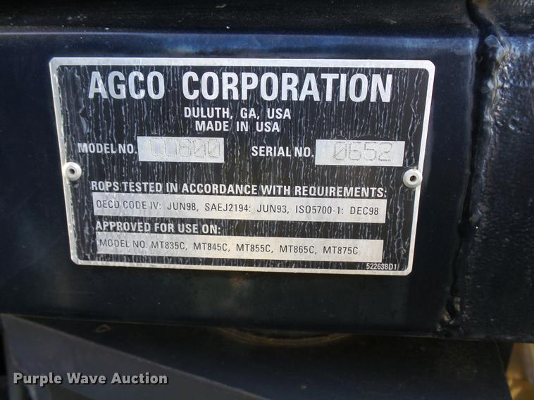 image for item DA3588 2009 Challenger MT865C tractor with tile plow