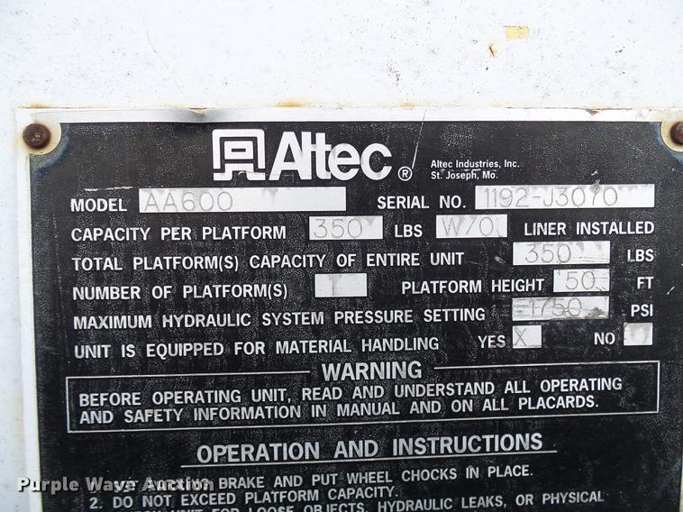 image for item DB2057 1993 International 4900 bucket truck