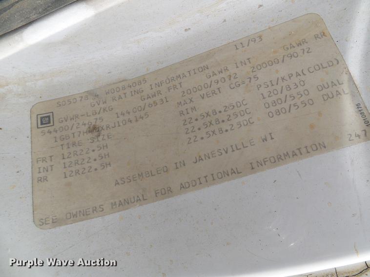 image for item DB2060 1994 Chevrolet Kodiak digger derrick truck