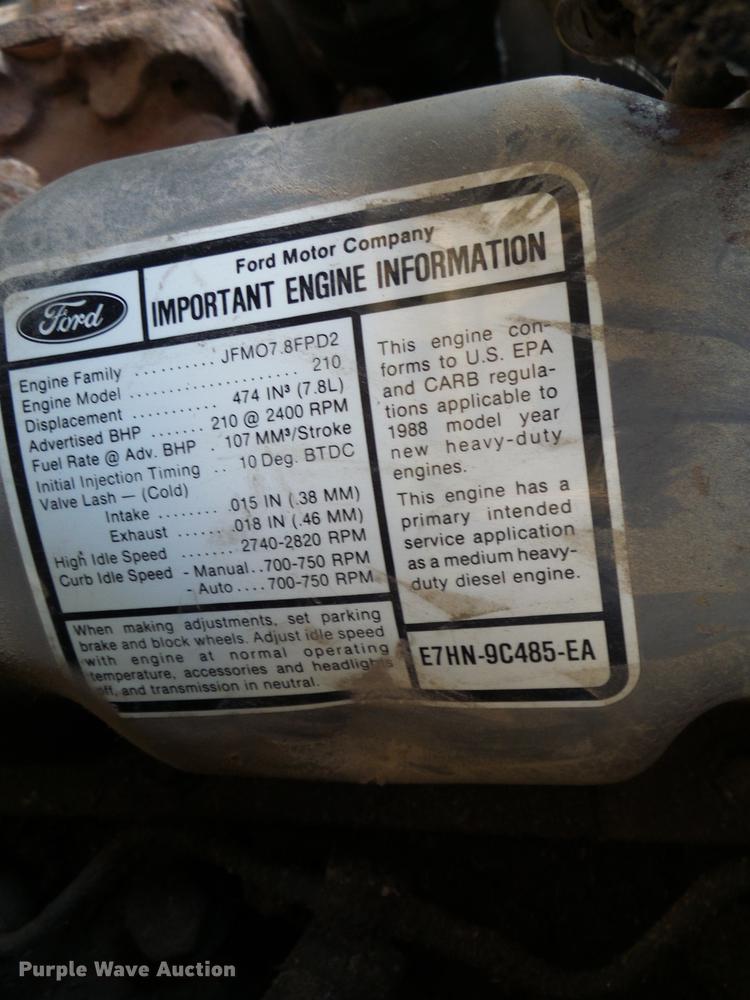 image for item DB2062 1989 Ford F800 digger derrick truck