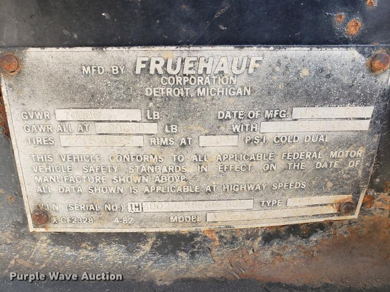 image for item DB9422 1986 Fruehauf end dump trailer