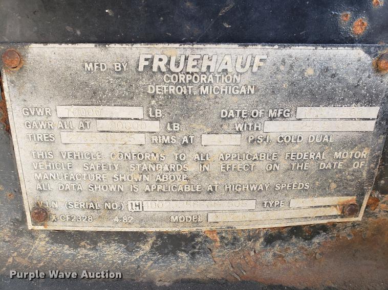 image for item DB9422 1986 Fruehauf end dump trailer