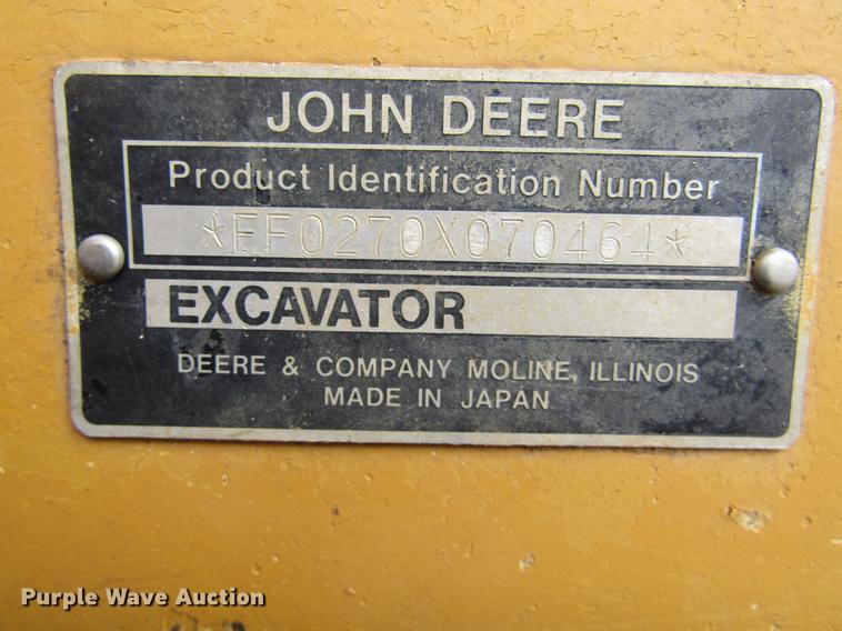 image for item DC0084 1999 John Deere 270LC excavator