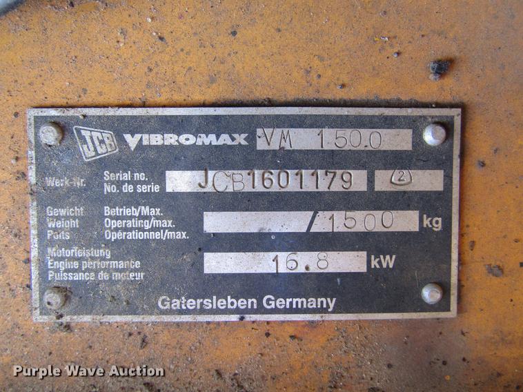 image for item DC0092 JCB Vibromax VM1500M trench compactor