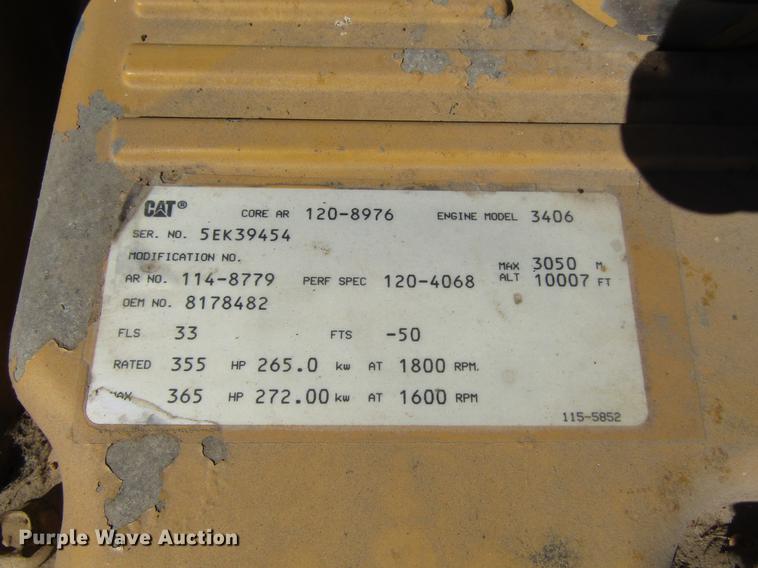 image for item DC0119 1995 Caterpillar 3406 six cylinder diesel engine