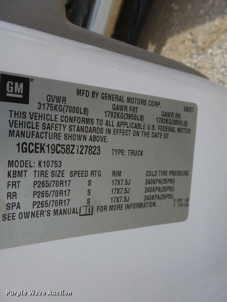 image for item DD2437 2008 Chevrolet Silverado 1500 Ext. Cab pickup truck