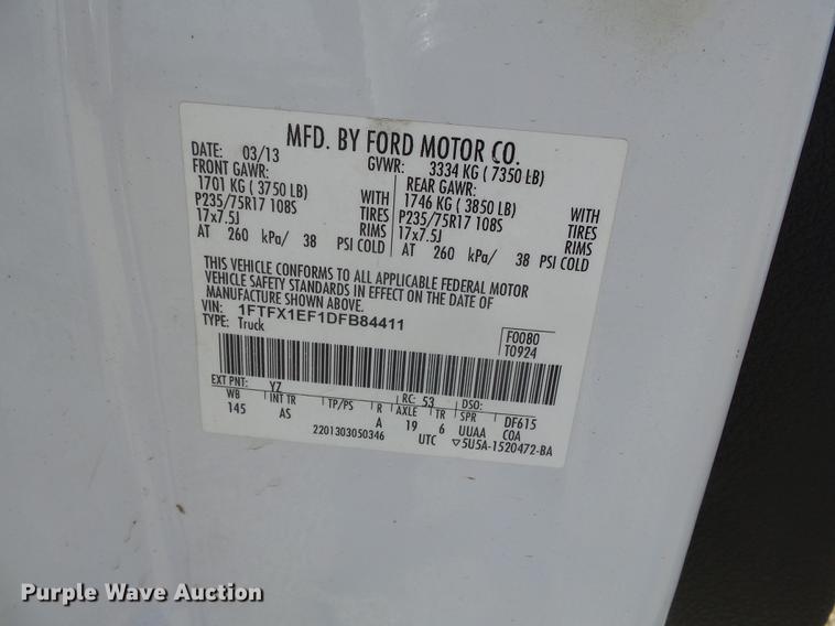 image for item DD2453 2013 Ford F150 SuperCab pickup truck