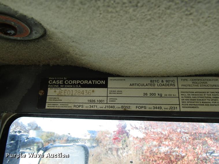 image for item DD3827 2000 Case 921C wheel loader