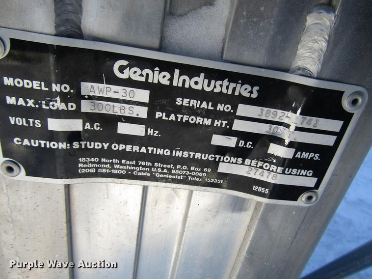 image for item DD3892 Genie AWP-30 aerial work platform